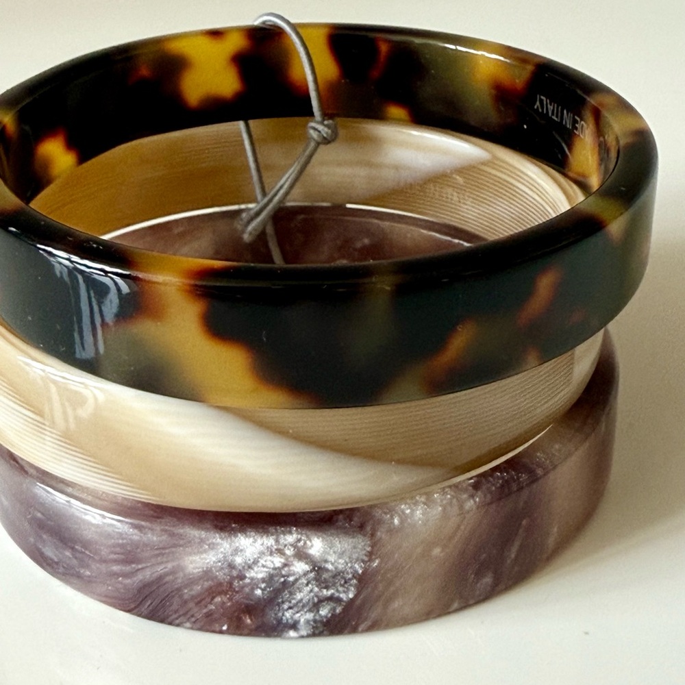 Set of Tortoiseshell and Marble Bangles